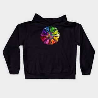 Psychedelic Abstract colourful work 80 Crest Kids Hoodie